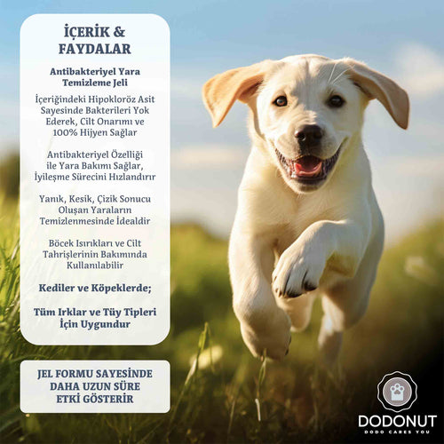 Dodonut Lovey Yara ve Deri Bakım Hidrojeli, klinik olarak kanıtlanmış ve veteriner hekimler tarafından tavsiye edilen, yara ve cilt problemlerini temizlemeye yardımcı olmak için dünya çapında birçok veteriner kliniğinde ve sağlık sektöründe de kullanılan Hipokloröz Asit (HClO) ile özel olarak formüle edilmiştir.