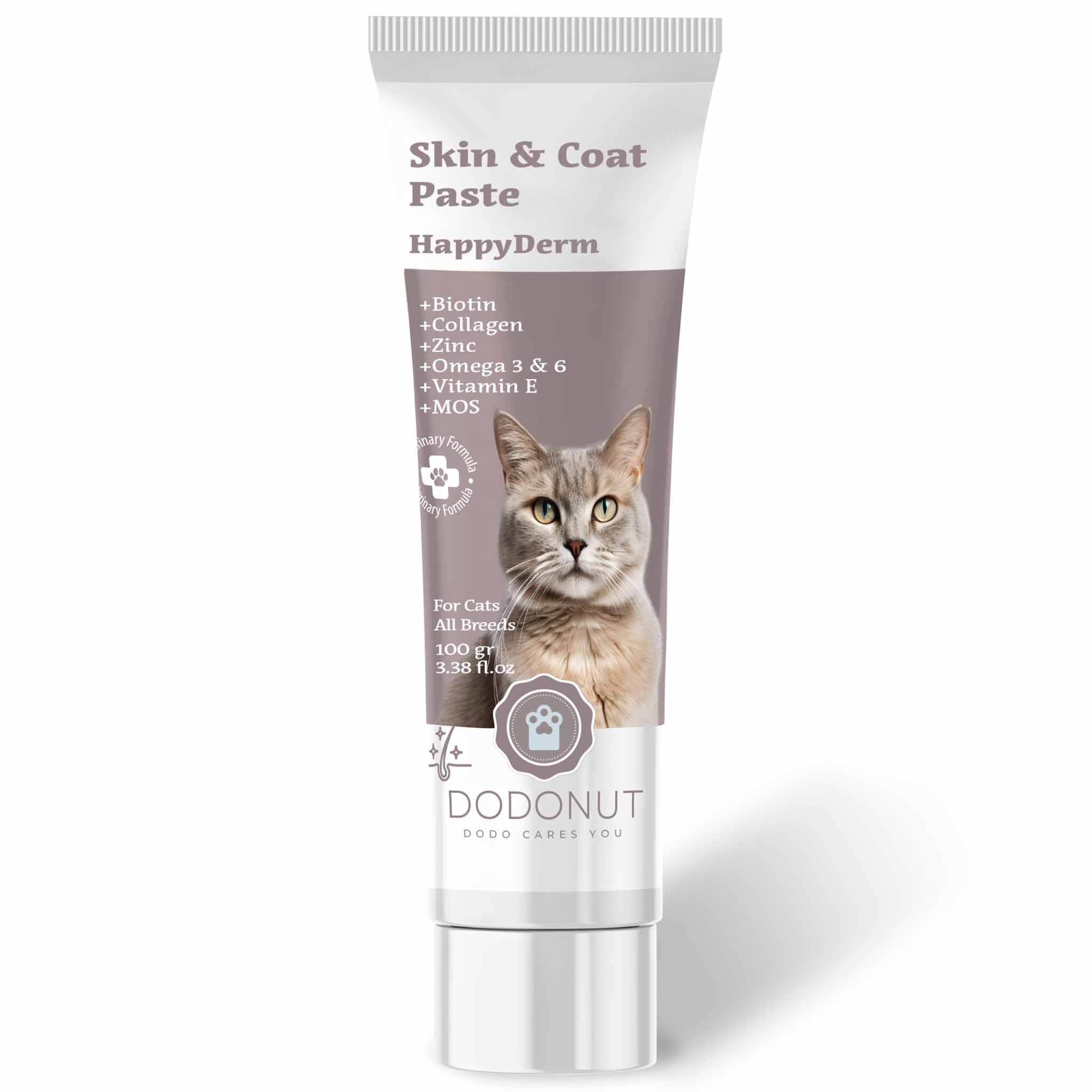 HappyDerm Kedi Biotinli Deri&Tüy Sağlığı Malt Besin Takviyesi, 100 GR